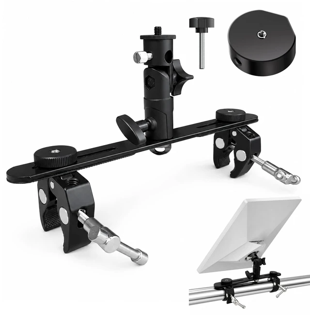 Main image of Foldable Pipe Adapter Compatible with Starlink Mini Mount Fits 2024 to 2026 setups; T-handle clamp attachment; RV ladder installation; roof rack and tripod rail; camper accessories