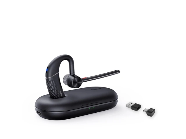 Alt view image 4 of 6 - Bluetooth Headset BH71 Pro USB-C/A, Teams&Zoom Certified, 4 Noise Cancelling Microphone, Fit for Computer Laptops Cellphone, Wireless Earpiece for Business Office Work