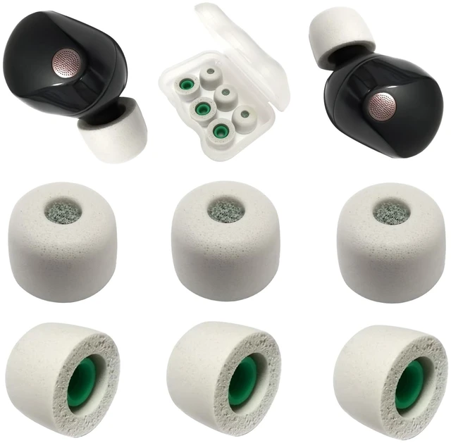 Main image of Memory Foam Replacement Earbuds Tips for Sony WF-1000XM5 with Filter Screen 3 Pairs Medium, Sport Anti-slip Earbuds Accessories for Sony Earbuds, Noise Isolating & Comfort Fit, Gray