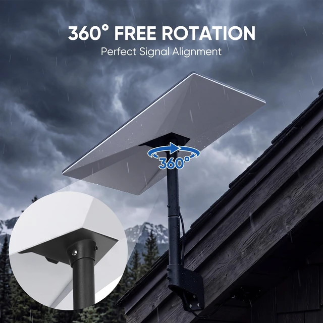 Alt view image 5 of 7 - Starlink Mount for Standard 4/4X/Gen 3, 360° Adjustable Wall/Roof/Pole Kit Starlink Wall Mount, Aluminum Alloy Adapter & Extension Pole, Weatherproof, Rust-Resistant, for Standard V3/Gen 3