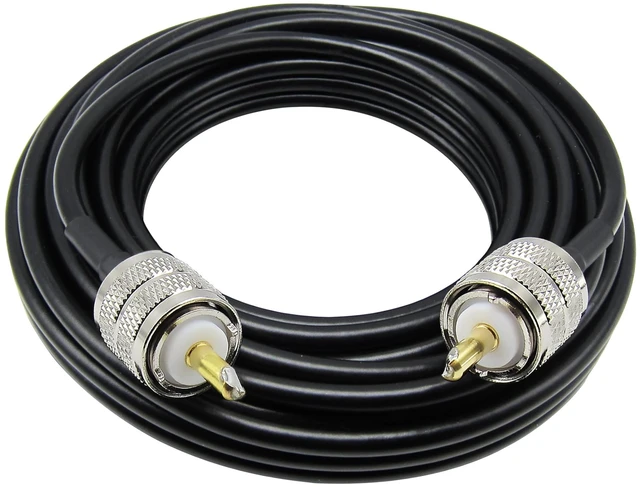 Main image of CB Coax Cable 25 Feet Solid Copper, UHF Male PL-259 to UHF Male PL-259 Low Loss, RG58 Coaxial Cable 50 Ohm Coax for CB Radio, Ham Radio, SWR Meter, Police Scanner, Antenna Tuner (25FT)