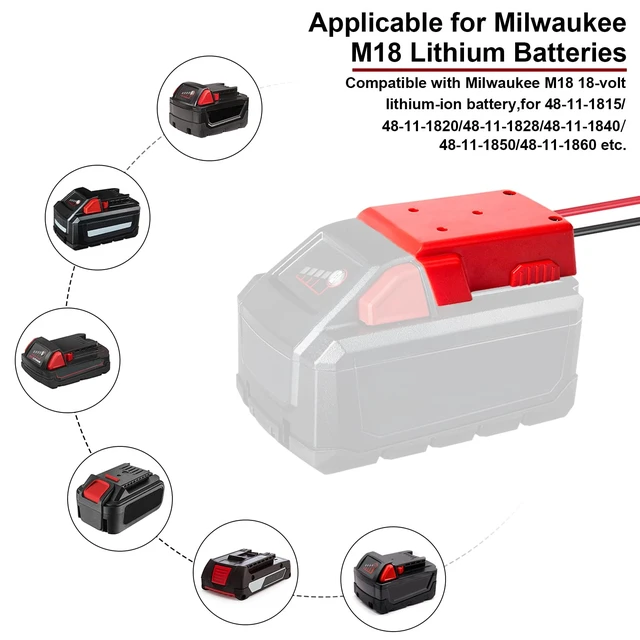 Alt view image 4 of 6 - 18V to 12V Step Down Converter Aadpter Compatible with Milwaukee M18 Batteries, DC 12 Voltage Battery Power Adapter, 20A 240W Buck Converter Regulator,with Over Discharge Protection, Switch and Fuse