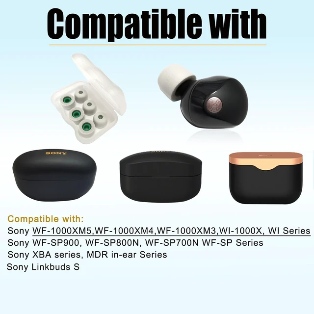 Alt view image 6 of 6 - Memory Foam Replacement Earbuds Tips for Sony WF-1000XM5 with Filter Screen 3 Pairs Medium, Sport Anti-slip Earbuds Accessories for Sony Earbuds, Noise Isolating & Comfort Fit, Gray