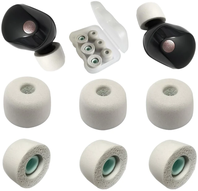 Main image of Memory Foam Replacement Earbuds Tips for Sony WF-1000XM5 with Filter Screen 3 Pairs Large, Sport Anti-slip Earbuds Accessories for Sony Earbuds, Noise Isolating & Comfort Fit, Gray