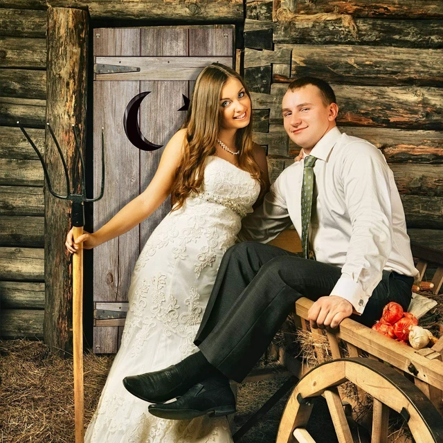 Alt view image 6 of 7 - 2 Pcs Outhouse Door Cover, 6 Feet x 35 Inches, Rustic Western Decor Wild West Theme Backdrop, Vintage Wood Barn with Moon Star, Cowboy Rodeo Christmas Party, Rustic Farmhouse Bathroom Decor