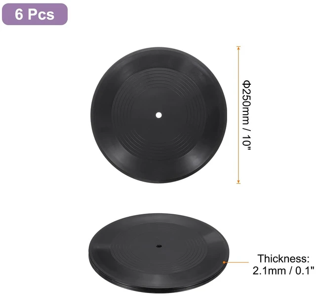 Alt view image 2 of 6 - 6Pcs Blank Vinyl Records 10 Inch Fake Record Vintage Decoration, PVC Plain Faux Blank Vinyl Records, Retro Vinyl Records for Home Studio Room Wall Aesthetic