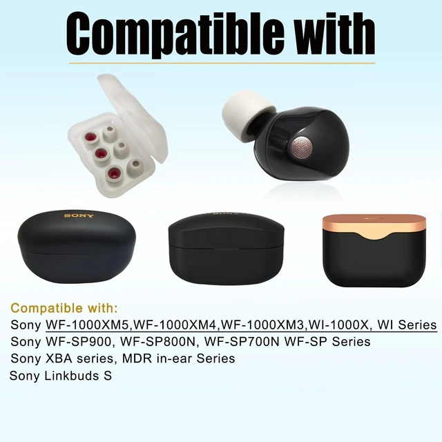 Alt view image 6 of 6 - Memory Foam Replacement Earbuds Tips for Sony WF-1000XM5 with Filter Screen 3 Pairs Extra Small Sport Anti-slip XS Earbuds Accessories for Sony Earbuds, Noise Isolating & Comfort Fit, Gray