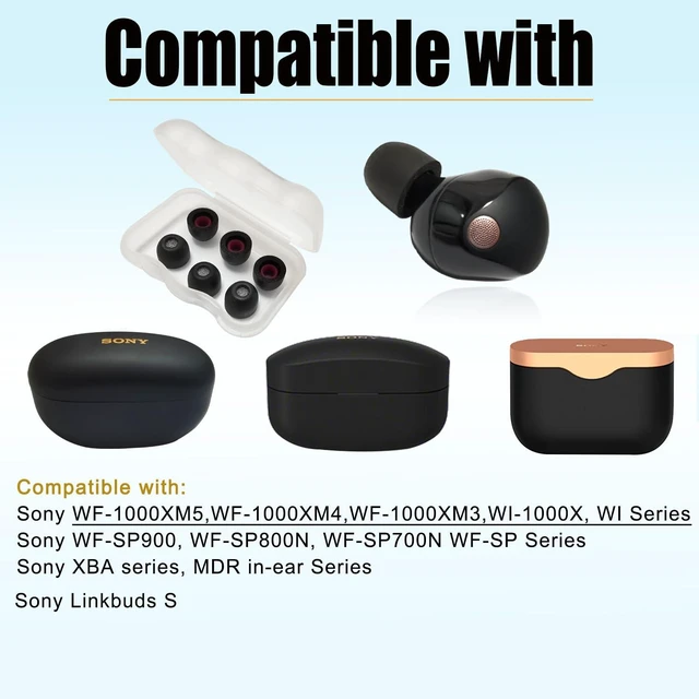 Alt view image 6 of 6 - Memory Foam Replacement XS Earbuds Tips for Sony WF-1000XM5 Filter Screen 3 Pairs Extra Small Tips for Sony Earbuds Accessories, Noise Isolating & Comfort Fit