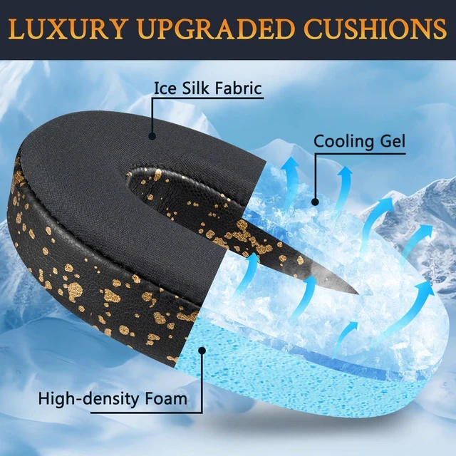 Alt view image 3 of 5 - Cooling-Gel Earpads Replacement for Sennheiser PXC480, PXC550, PXC 550-II, MB660 UC, MB 660 MC, Ear Pads Cushions for EPOS Adapt 660, with Noise Isolation Memory Foam - Black Gold