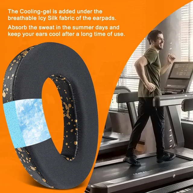 Alt view image 5 of 5 - Cooling-Gel Earpads Replacement for Sennheiser PXC480, PXC550, PXC 550-II, MB660 UC, MB 660 MC, Ear Pads Cushions for EPOS Adapt 660, with Noise Isolation Memory Foam - Black Gold