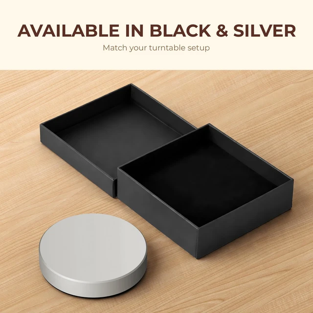 Alt view image 7 of 7 - Turntable-Safe 7.1±0.2 oz (200±5 g) Aluminum Record Weight Stabilizer Balanced Vinyl Record Weight, Low-Profile Design, Soft Velvet Felt Damping Base, Reduces Micro-Vibration & Resonance, Silver