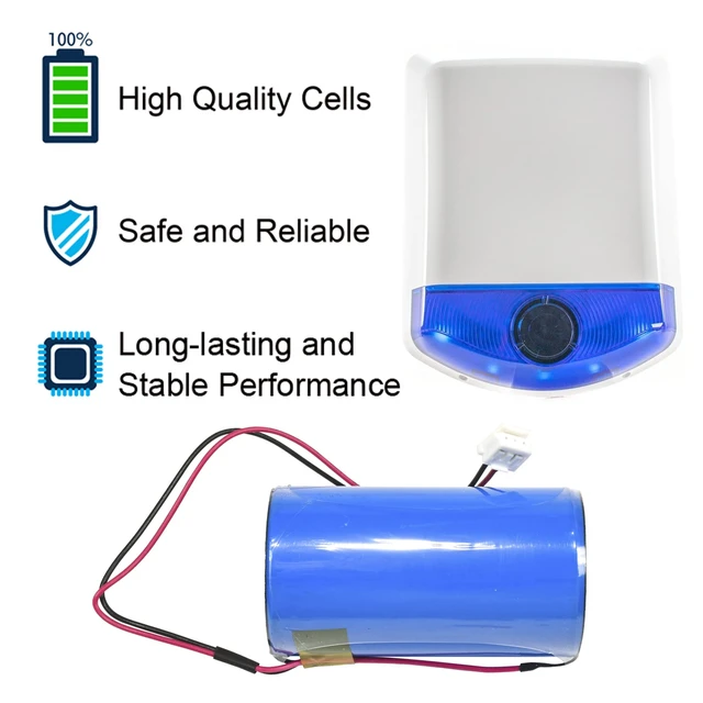 Alt view image 7 of 7 - ER34615M-T1 WT4911BATT 3.6V D-Size Battery for DSC WT4911 WT4911B WT8911 ALEXOR Wireless Outdoor Siren ADT, Lithium Thionyl Chloride