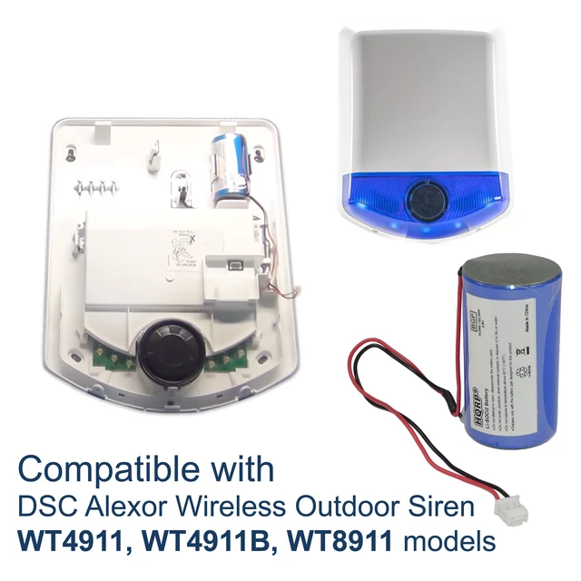 Alt view image 6 of 7 - ER34615M-T1 WT4911BATT 3.6V D-Size Battery for DSC WT4911 WT4911B WT8911 ALEXOR Wireless Outdoor Siren ADT, Lithium Thionyl Chloride