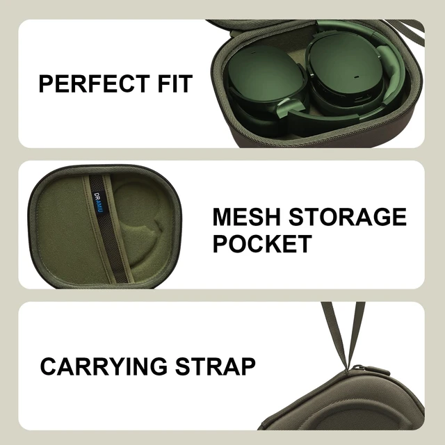 Alt view image 4 of 7 - Hard Case for Skullcandy Bluetooth Headphone, Army Green(Case Only) for Skullcandy Crusher ANC 2/Crusher Evo/Crusher 1080/Crusher 720/Crusher/Crusher 540/Hesh ANC/Hesh Evo/Hesh 540 Headphones
