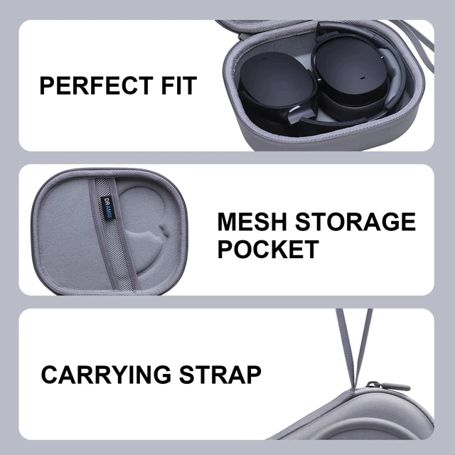 Alt view image 4 of 7 - Hard Case for Skullcandy Bluetooth Headphones, Grey(Case Only) for Skullcandy Crusher ANC 2/Crusher Evo/Crusher 1080/Crusher 720/Crusher/Crusher 540/Hesh ANC/Hesh Evo/Hesh 540 Headphones