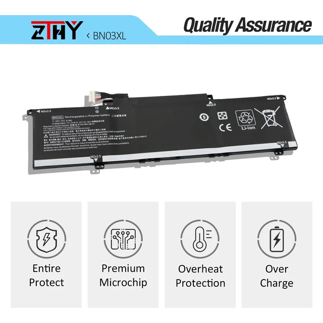 Alt view image 5 of 7 - 51Wh BN03XL Battery for HP Envy X360 13-AY 13-BA 13-BD 13M-BD 15-ED 15-EU 13T-BA 13T-BD 15M-ED 15-EE 15Z-EU 15M-EU 15M-EE 15-ES 15-EW0XXX 13-ay0xxx 13-ba0xxx 13m-bd0xxx 15m-ed0xxx 15-ee0xxx 15-eu0xxx