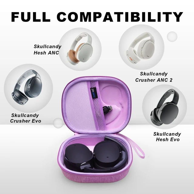 Alt view image 2 of 7 - Hard Case for Skullcandy Bluetooth Headphones, Purple(Case Only) for Skullcandy Crusher ANC 2/Crusher Evo/Crusher 1080/Crusher 720/Crusher/Crusher 540/Hesh ANC/Hesh Evo/Hesh 540 Headphones