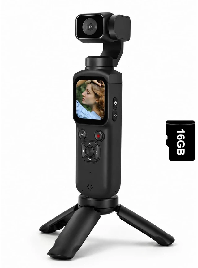 Main image of 4K Vlogging Camera for Youtube,75MP Pocket Camera with Face Tracking(Gray) 330°Rotating Lens,1.72" Touch Screen,WIFI,4X Zoom,16GB TF Card & Tripod,Handheld Video Camera for Blogger Youtuber
