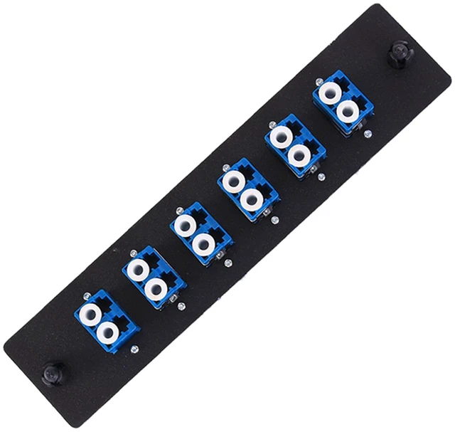 Main image of 6 Duplex LC Adapters LGX Footprint Fiber Patch Panel Loaded 12 Fiber Ports Couplers Enclosure - LC UPC Blue Compatible with SingleMode Multimode 1.25G/10GB OS1-2/OM1-3