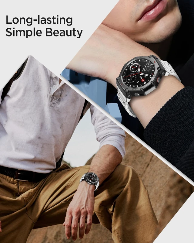 Alt view image 7 of 7 - Metal Band Compatible for Amazfit T-Rex 3, Waterproof, Lightweight, Men Women Durable Business Replacement Strap, Adjustable Wristband, 22mm Stainless Steel Band Bracelet for Amazfit T-Rex 3
