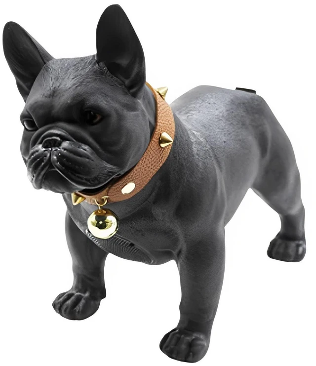Main image of Bulldog Style Bluetooth Speaker, Dog Collar Chain, Black, MD568 FM Radio Built In, Rechargeable Battery, DC 5V Input, Novelty Gift Idea, Desk or Shelf Display, Loud Playback