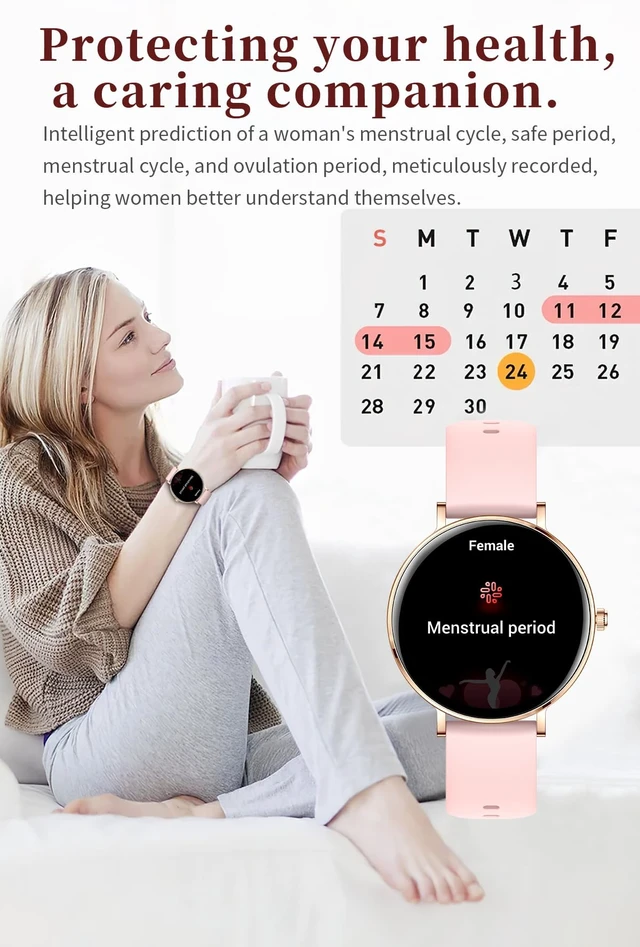 Alt view image 7 of 7 - Women Diamond Smart Watch with Bluetooth Calling, 1.32'' AMOLED Round Screen Fitness Tracker, Sleep Monitor, Waterproof Sport Smartwatch for Android iOS (Rose Gold)