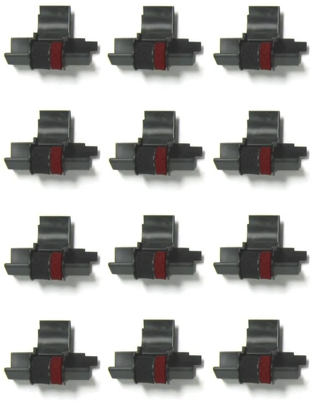Main image of Calculator Ink Roller Replaces IR40T CP13 EA772R Black/Red 12-pk Fits Casio HR-170RC/HR-200RC/HR-300RC, Sharp EL-1750V/EL-1801V, Canon P23-DH-V/P23-DHV-3/P27-DH, Catiga CP30A/CP90A, & more