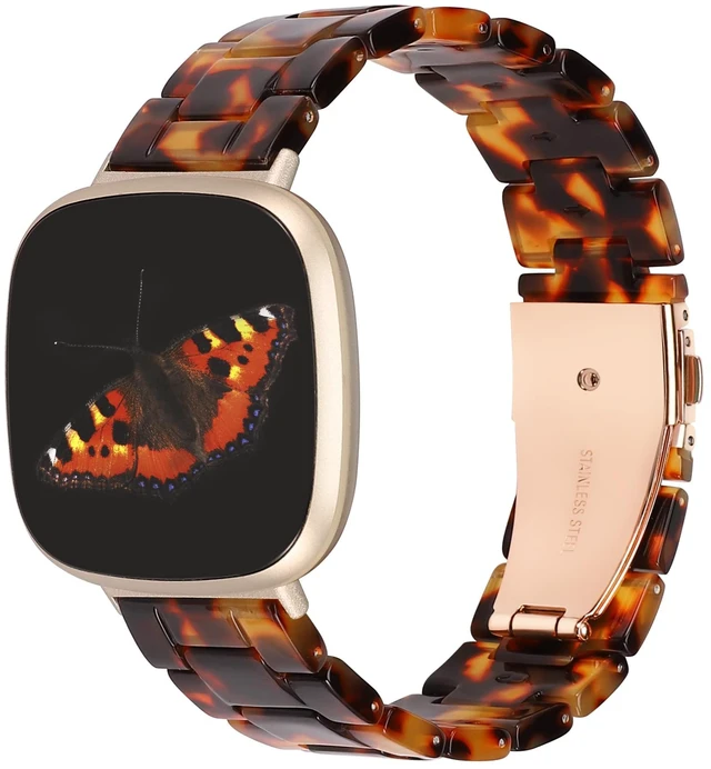 Main image of Resin Band Compatible with Fitbit Versa 4 3/Sense 2/Sense Bands Cute Fashion Lightweight Wristband Strap Accessories for Versa 3/Versa 4/Sense/Sense 2 Bands for Women Men
