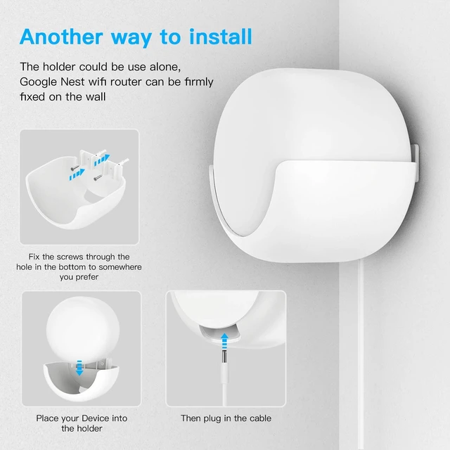 Alt view image 6 of 7 - Smart Home Outlet Wall Mount Only for Google Nest WiFi Router(2nd Generation) - Easy Installation and No Cord Clutter Holder Bracket for Google 4x4 AC2200 Nest Mesh Wi-Fi Router (3-Pack)