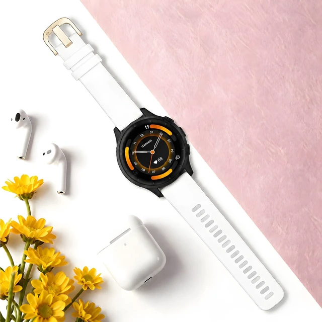 Alt view image 3 of 7 - 22mm Silicone Band Compatible with Venu 4 45mm/Venu 3/Venu 2, Soft Waterproof Sports Replacement Strap for Vivoactive 4/Forerunner 265/255/745 for Men Women