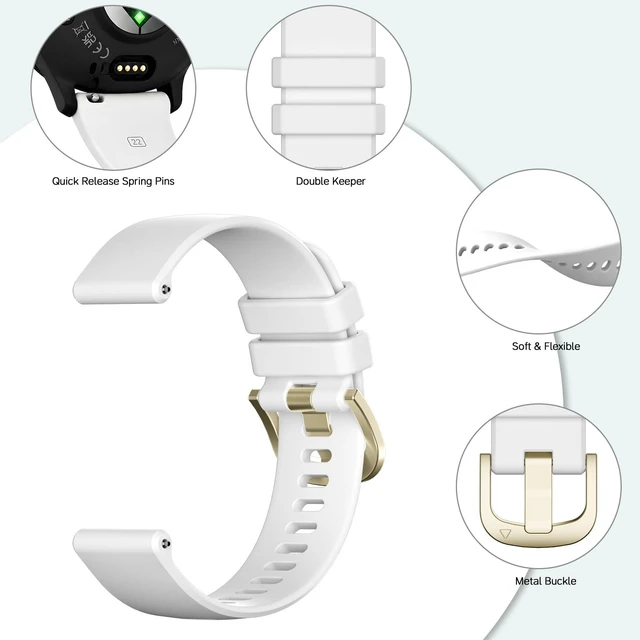 Alt view image 2 of 7 - 22mm Silicone Band Compatible with Venu 4 45mm/Venu 3/Venu 2, Soft Waterproof Sports Replacement Strap for Vivoactive 4/Forerunner 265/255/745 for Men Women