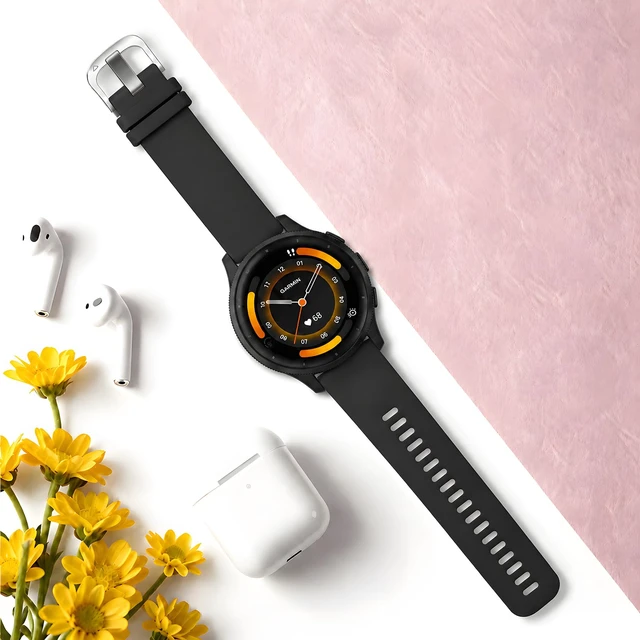 Alt view image 3 of 7 - 22mm Silicone Band Compatible with Venu 4 45mm/Venu 3/Venu 2, Soft Waterproof Sports Replacement Strap for Vivoactive 4/Forerunner 265/255/745 for Men Women