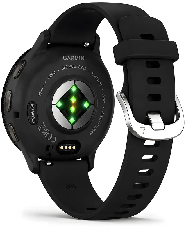 Main image of 22mm Silicone Band Compatible with Venu 4 45mm/Venu 3/Venu 2, Soft Waterproof Sports Replacement Strap for Vivoactive 4/Forerunner 265/255/745 for Men Women