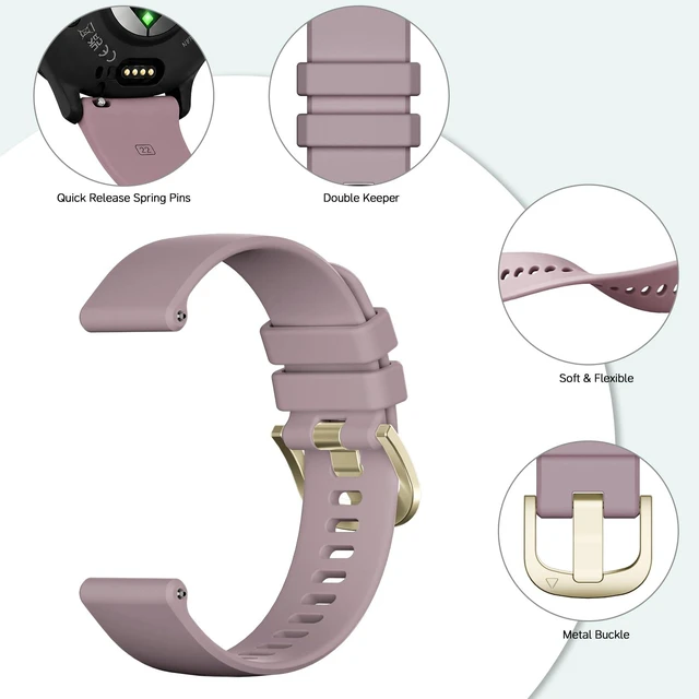 Alt view image 2 of 7 - 22mm Silicone Band Compatible with Venu 4 45mm/Venu 3/Venu 2, Soft Waterproof Sports Replacement Strap for Vivoactive 4/Forerunner 265/255/745 for Men Women