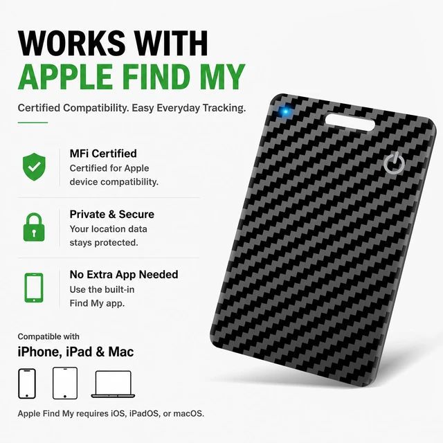 Alt view image 7 of 7 - Wallet Tracker Card, Rechargeable, Works with Apple Find My 1.6mm thin, Qi rechargeable, 5-month battery, IP68 waterproof, Left-Behind Alerts, iPhone & iPad compatible