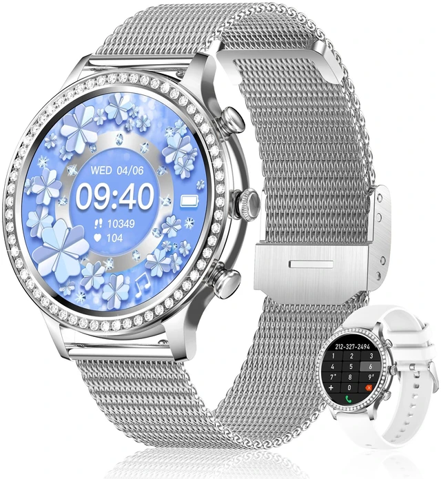 Main image of Shining Women Smart Watch for Android & iOS Phone (Answer/Make Call), Women Watch AI Voice Control, Fitness Tracker Watch with 19 Sports Modes,Whole Day Health Monitor HR/BP/SpO2