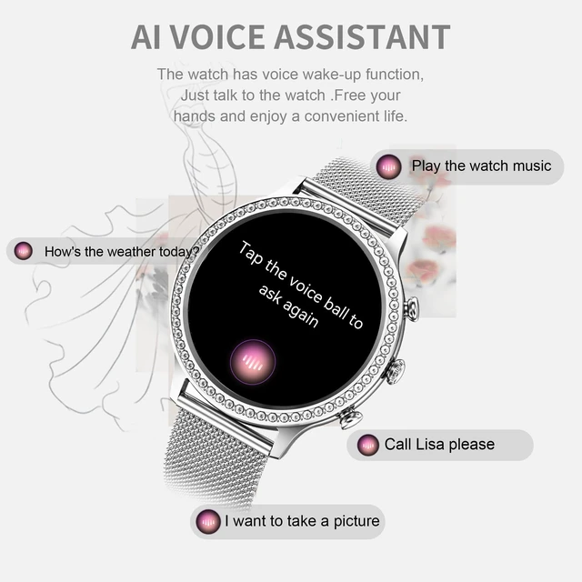 Alt view image 3 of 7 - Shining Women Smart Watch for Android & iOS Phone (Answer/Make Call), Women Watch AI Voice Control, Fitness Tracker Watch with 19 Sports Modes,Whole Day Health Monitor HR/BP/SpO2