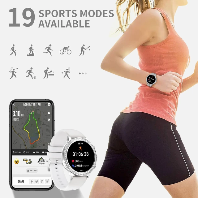 Alt view image 5 of 7 - Shining Women Smart Watch for Android & iOS Phone (Answer/Make Call), Women Watch AI Voice Control, Fitness Tracker Watch with 19 Sports Modes,Whole Day Health Monitor HR/BP/SpO2