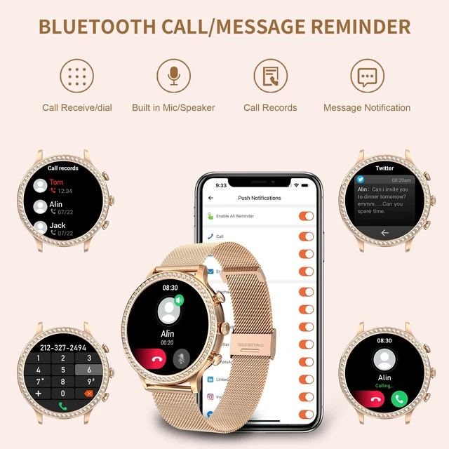 Alt view image 2 of 7 - Smart Watches for Women (Answer/Make Call), Smart Watch for Android & iPhone, 1.32" HD Fitness Tracker Watch Sleep/Heart Rate/SpO2 Monitor Pedometer Waterproof Smartwatch,Multiple Sports Modes