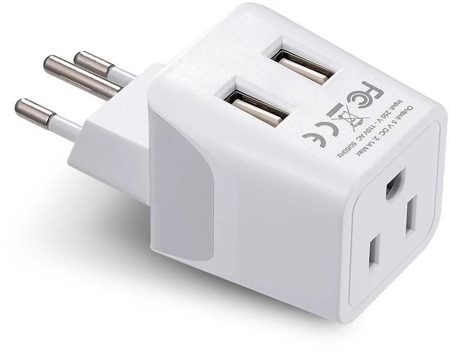 Main image of Switzerland Travel Adapter Plug with Dual USB + Usa Input - Type J - Ultra Compact - Safe Grounded for Laptops, Cell Phones, Chargers, Camera and More (CTU-11A)