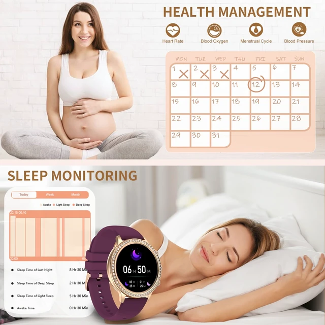 Alt view image 4 of 7 - Smart Watches for Women (Answer/Make Call), Smart Watch for Android & iPhone, 1.32" HD Fitness Tracker Watch Sleep/Heart Rate/SpO2 Monitor Pedometer Waterproof Smartwatch,Multiple Sports Modes