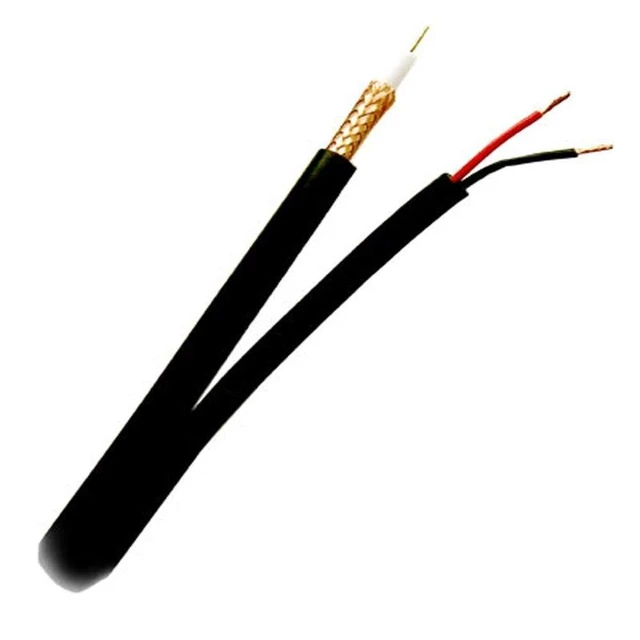 Alt view image 5 of 5 - 1000 ft. Siamese RG59 Coaxial CCTV Combo Cable Black - 20AWG RG59 + 18/2 18AWG Power