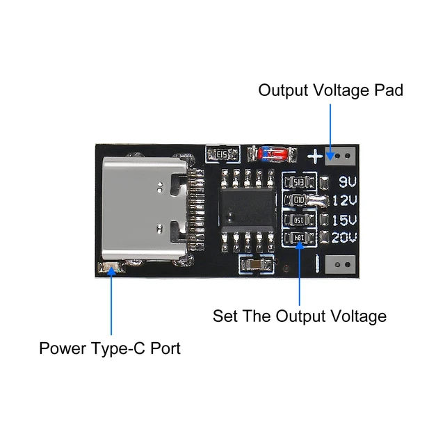 Alt view image 3 of 6 - 10PCS USB-C PD Trigger Board Module PD/QC Decoy Board Fast Charge USB Type-c to 12v High Speed Charger Power Delivery Boost Module