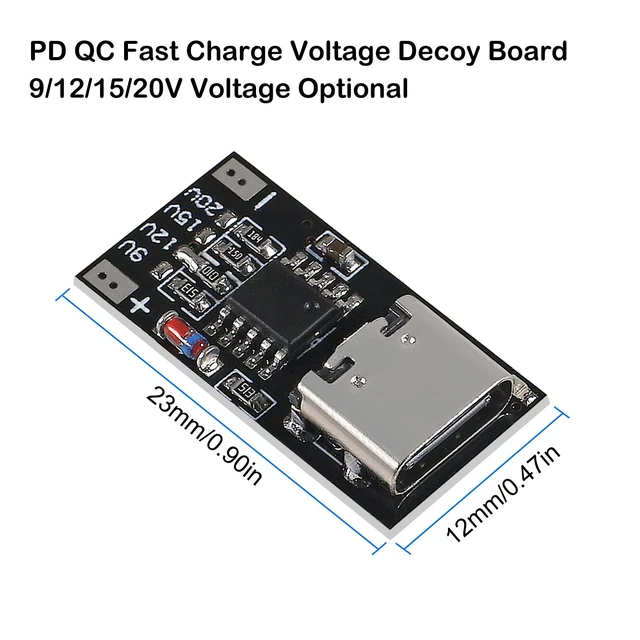 Alt view image 4 of 6 - 10PCS USB-C PD Trigger Board Module PD/QC Decoy Board Fast Charge USB Type-c to 12v High Speed Charger Power Delivery Boost Module