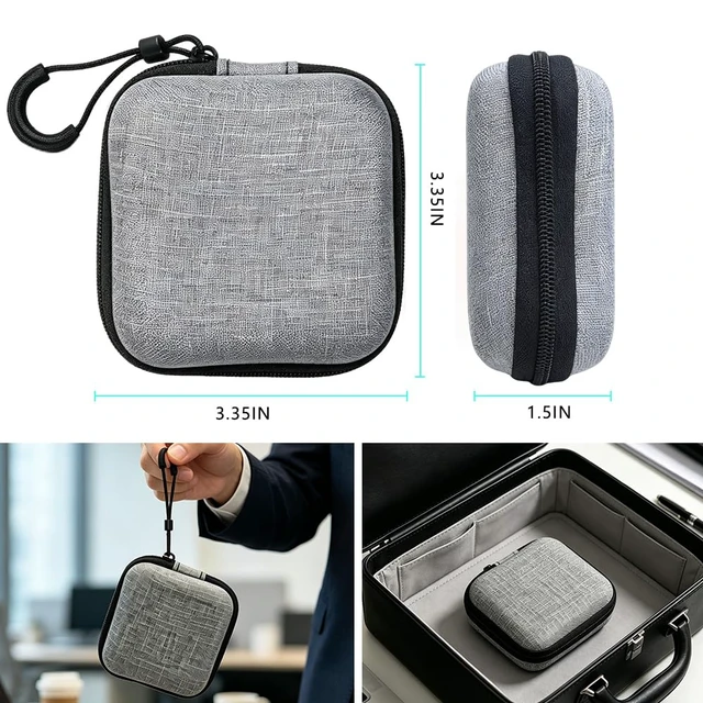 Alt view image 2 of 7 - 2-in-1 Charging Dock &Hard Case for PLAUD NotePin S Voice Recorder, Magnetic Charger Base +USB-C Braided Cable +Protective Storage Bag,Compatible with PLAUD NotePin/NotePin S AI Voice Recorder