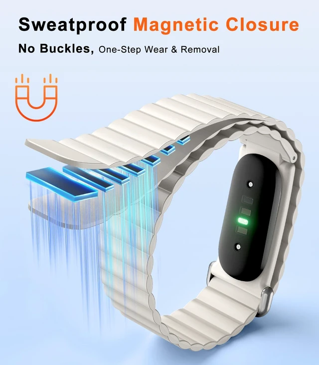 Alt view image 4 of 7 - Magnetic Sport Soft Silicone Band Compatible with Fitbit Air Lightweight Active Bands Compatible with Fitbit Air Women Men, Adjustable Sweatproof Wristband for Fitness, Sleep, Daily Wear