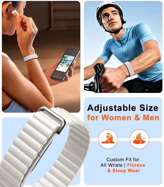 Alt view image 5 of 7 - Magnetic Sport Soft Silicone Band Compatible with Fitbit Air Lightweight Active Bands Compatible with Fitbit Air Women Men, Adjustable Sweatproof Wristband for Fitness, Sleep, Daily Wear