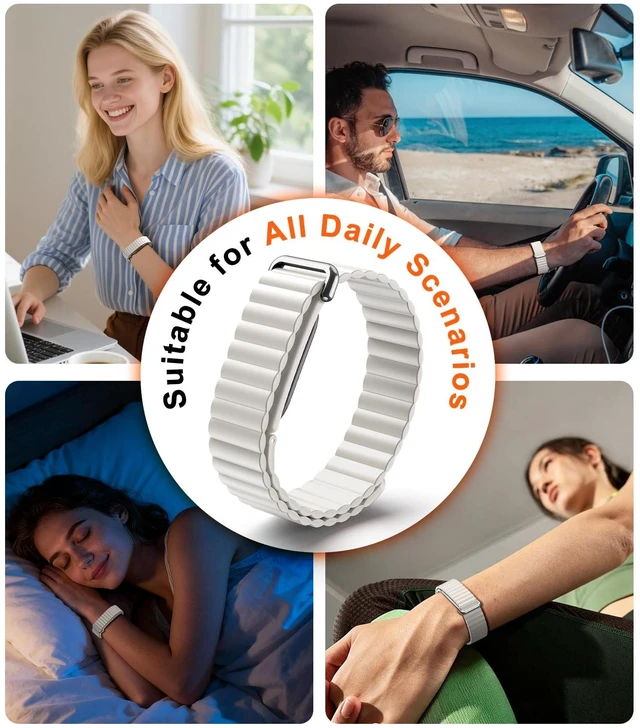 Alt view image 6 of 7 - Magnetic Sport Soft Silicone Band Compatible with Fitbit Air Lightweight Active Bands Compatible with Fitbit Air Women Men, Adjustable Sweatproof Wristband for Fitness, Sleep, Daily Wear