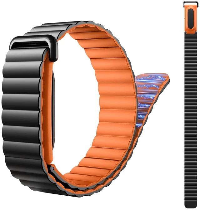 Main image of Magnetic Sport Soft Silicone Band Compatible with Fitbit Air Lightweight Active Bands Compatible with Fitbit Air Women Men, Adjustable Sweatproof Wristband for Fitness, Sleep, Daily Wear
