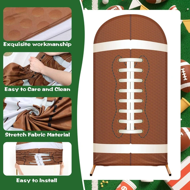 Alt view image 3 of 7 - 7.2 ft Football Arch Cover Backdrop Football Party Decorations Football Field Stretchy Spandex Fitted, Balloon Stands Backdrop for Sports Theme Birthday Party Photography Decoration